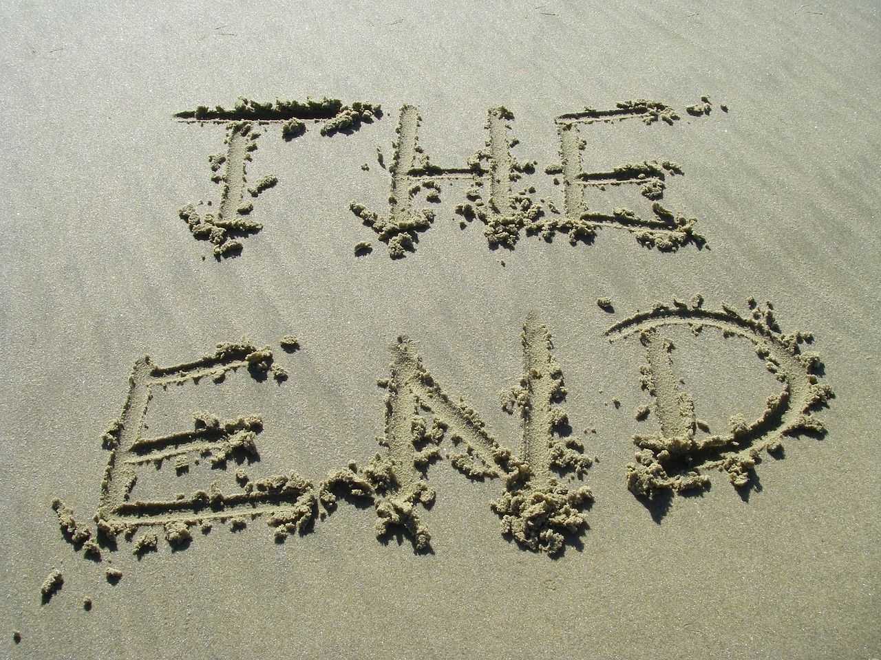 the end, sand, beach