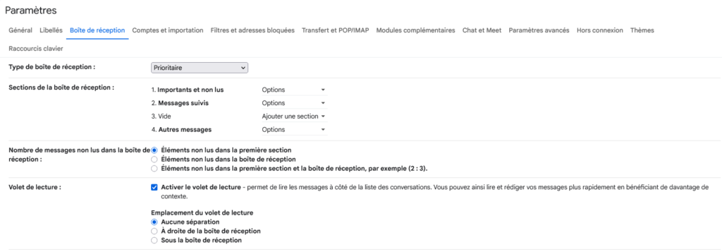 Boîte prioritaire Gmail : classement automatique intelligent des emails