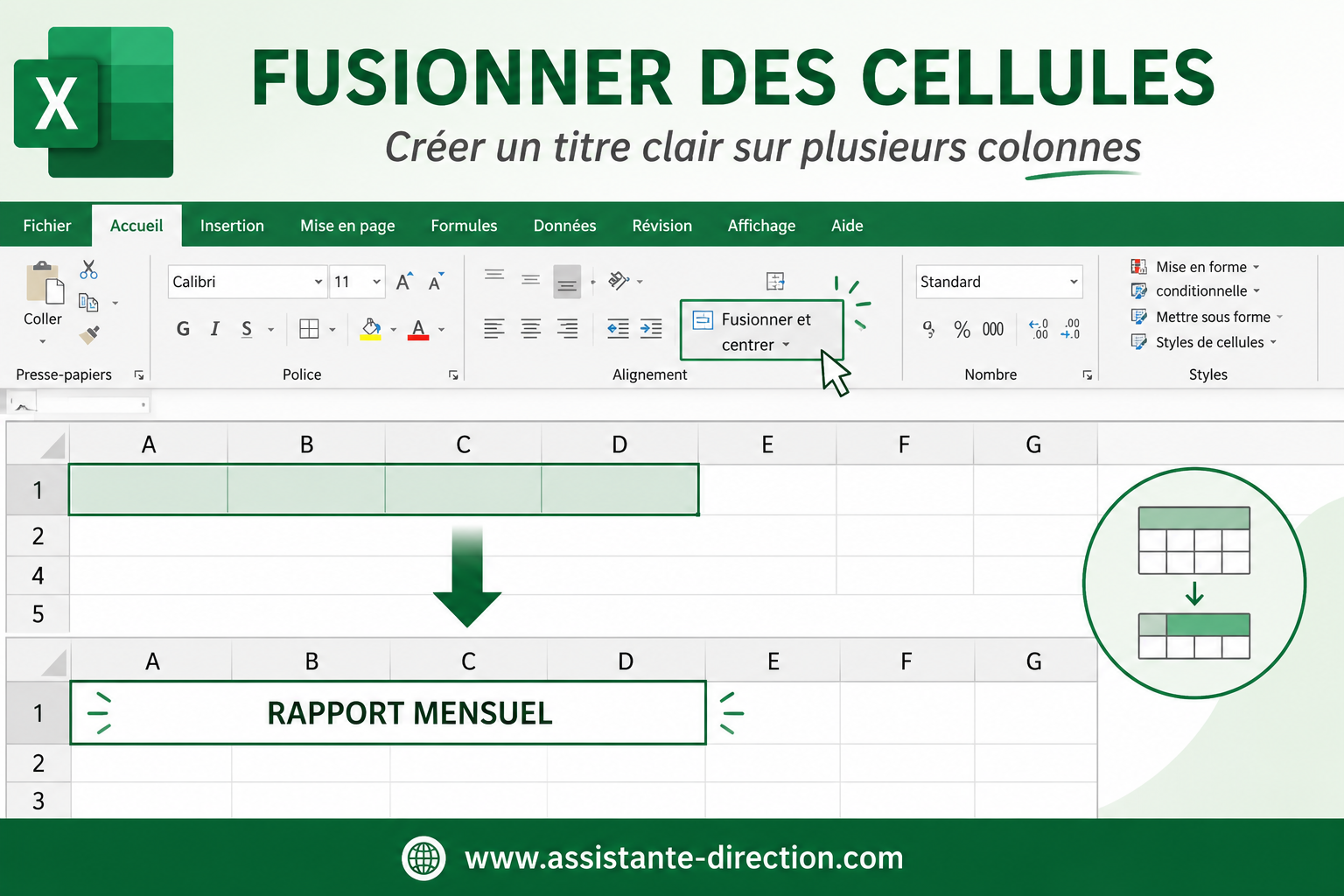 Fusionner des cellules