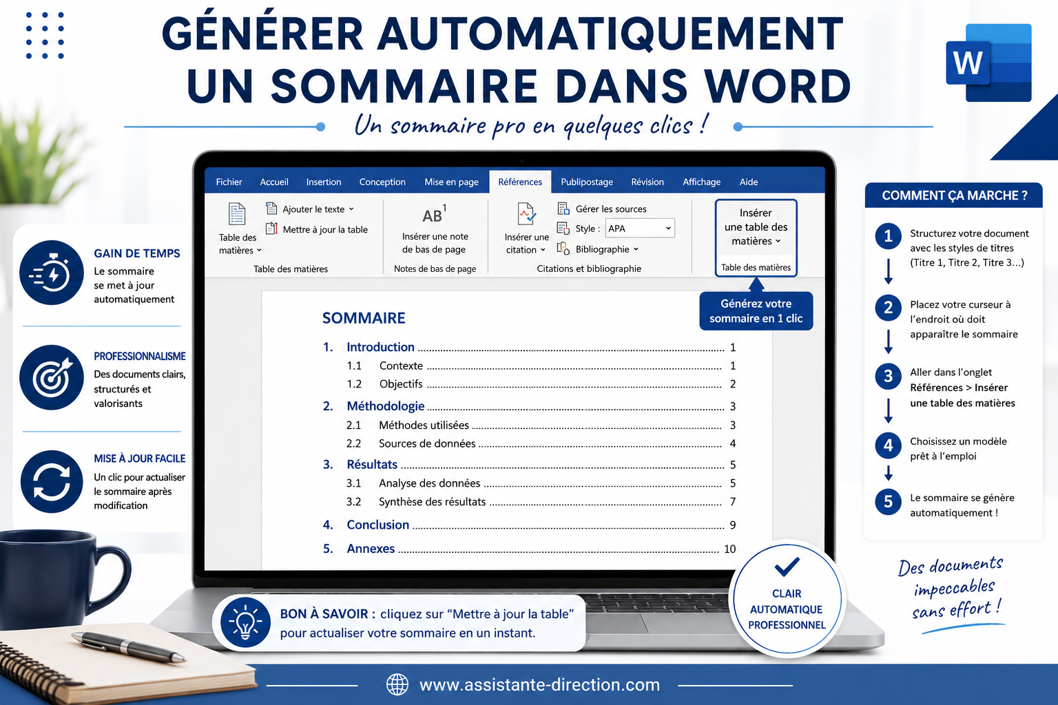 Générer automatiquement un sommaire dans Word