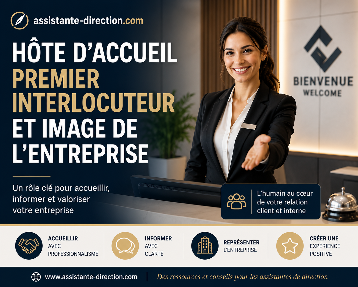 Hôte d'Accueil premier interlocuteur et image de l'entreprise