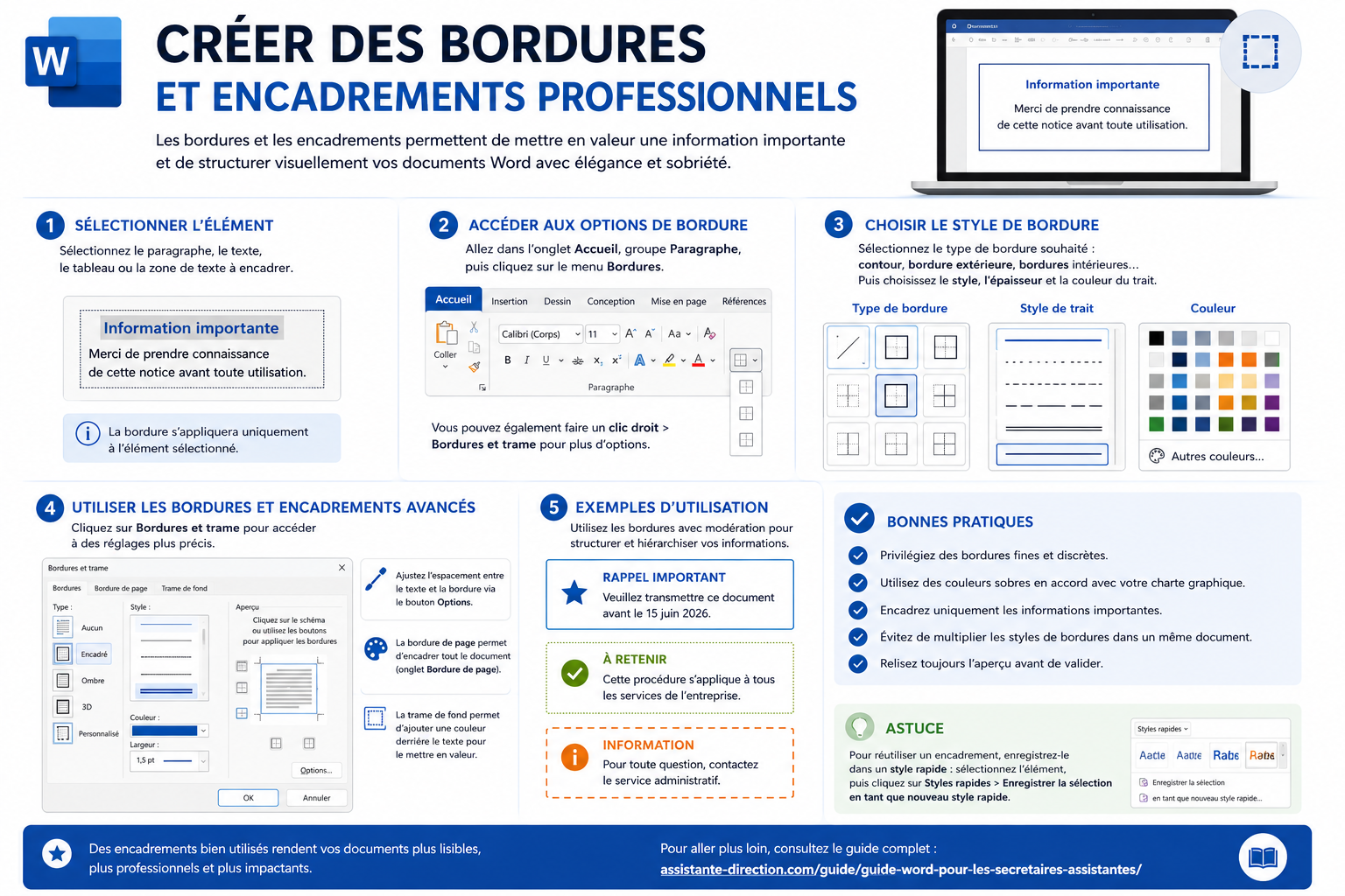 Créer des bordures et encadrements professionnels