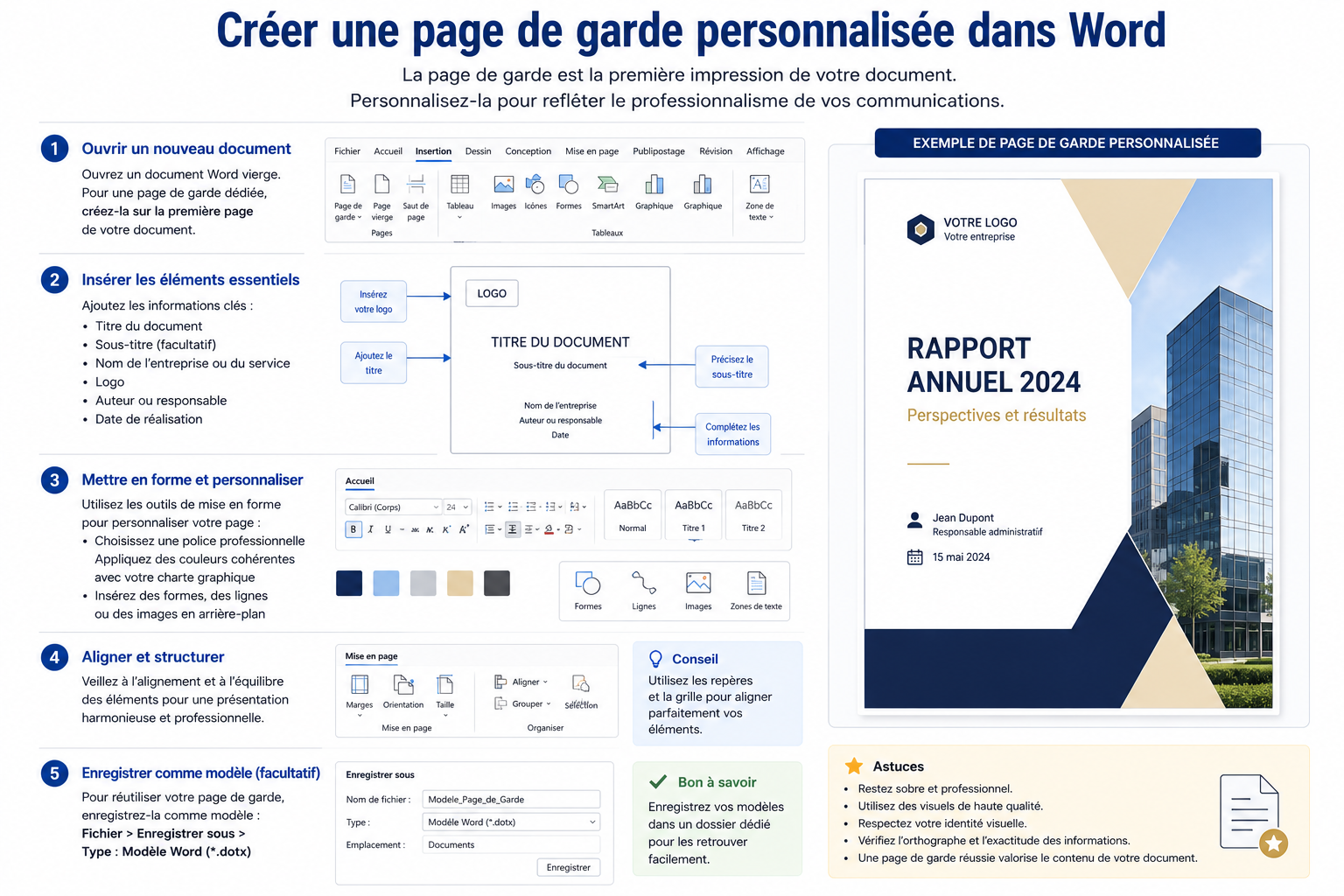 Créer une page de garde personnalisée