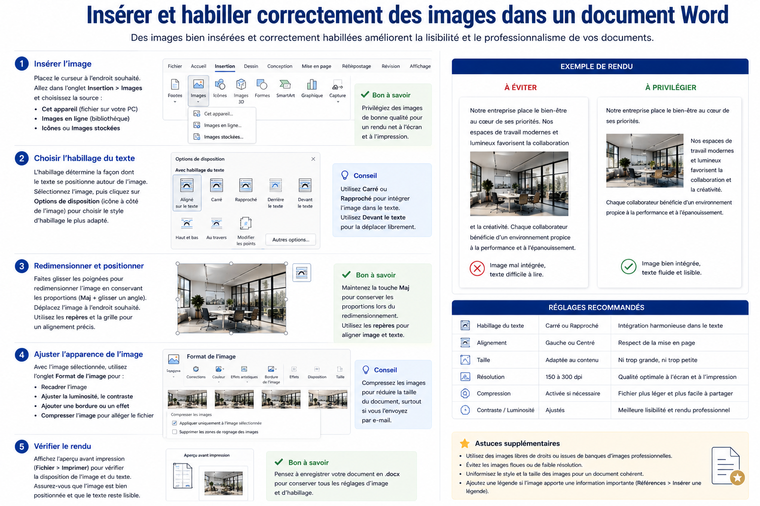 Insérer et habiller correctement des images dans un document