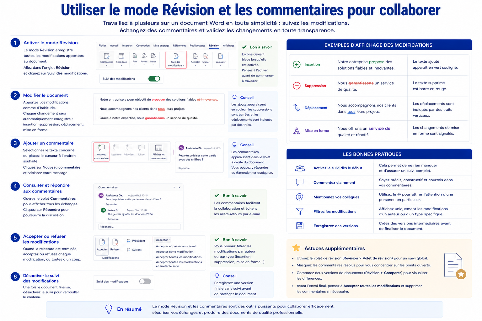 Utiliser le mode Révision et les commentaires pour collaborer